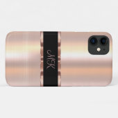 クラシックレディーズモノグラムバラ金ゴールドカラー Case-Mate iPhoneケース (裏面(横))