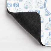 クラシックレディーブルーと白のチノワセリードッグ マウスパッド (コーナー)