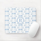 クラシックレディーブルーと白のチノワセリードッグ マウスパッド (マウス)