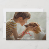 クラシックレトロな赤いクリスマスボウ写真 シーズンカード (正面)