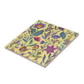 クラシックレトロカラフルビクトリアン花l黄 タイル (側面)