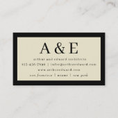 クラシックレトロストライプヴィンテージシンプルイニシャル 名刺 (正面)