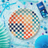 クラシックレトロチェッ市松模様にクボードのパターン ペーパープレート (パーティー)