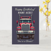 クラシックレトロトラックあなたはの誕生日クラシックカード カード (黄色い花)