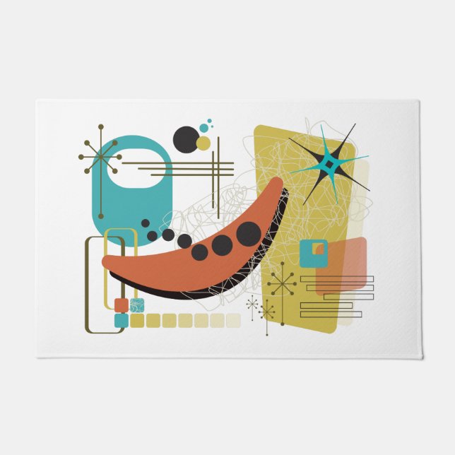 クラシックレトロレドゥックスドアマット ドアマット (正面)