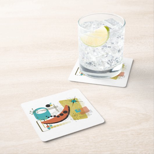 クラシックレトロレドゥックス紙コースター スクエアペーパーコースター (インサイチュ)