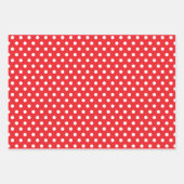 クラシックレトロヴィンテージ水玉模様赤と白 ラッピングペーパーシート (正面3)
