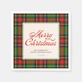 クラシックレトロ台本メリークリスマスパーティー スタンダードカクテルナプキン