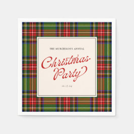 クラシックレトロ台本メリークリスマスパーティー スタンダードカクテルナプキン