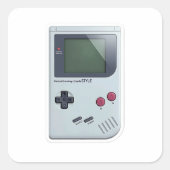 クラシックレトロ携帯型ゲーム機3Dステッカー スクエアシール (正面)