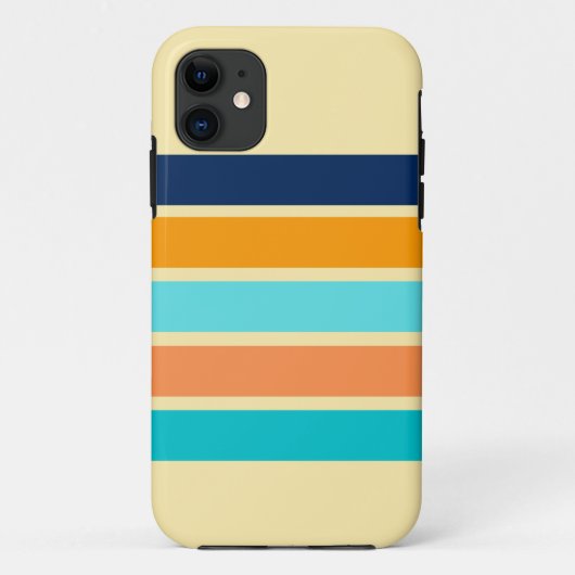 クラシックレトロ70sヴィンテージスタイルストライプ Case-Mate iPhoneケース (裏面)