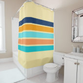 クラシックレトロ70sヴィンテージストライプスタイルストライプの、 シャワーカーテン (インサイチュ)