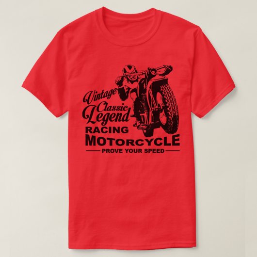 クラシックレーシングバイク Tシャツ (デザイン正面)