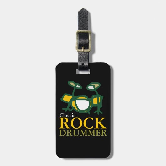 クラシックロックドラマー ラゲッジタグ (正面縦)