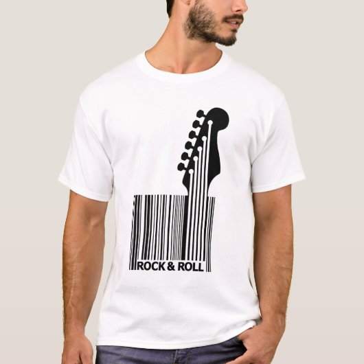 クラシックロックンロールバーコード Tシャツ (正面)