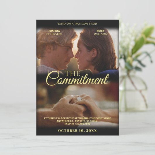 クラシックロマンス映画ポスター映画結婚写真 招待状 (スタンド正面)