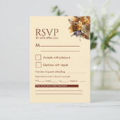 クラシックロマンス結婚式RSVPカード 出欠カード (スタンド正面)