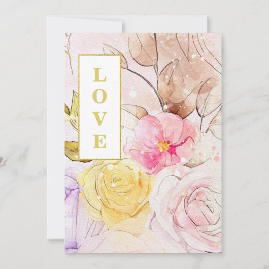 *~クラシックロマンスAR26フラワーQR RSVP結婚's 招待状 (正面)