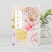 *~クラシックロマンスAR26フラワーQR RSVP結婚's 招待状 (スタンド正面)