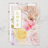 *~クラシックロマンスAR26フラワーQR RSVP結婚's 招待状 (正面/裏面)