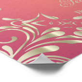 クラシックロマン金ゴールドピ華美ック縁どス結婚 ポスター (角)