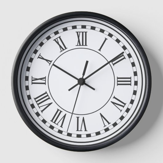 クラシックローマ数字の壁⏳時計白黒 壁時計 (正面)
