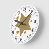 クラシックローマ数字（星付き） ラウンド壁時計 (傾斜)