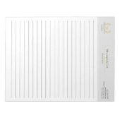 クラシックローレルリースグレイ金ゴールドモノグラム ノートパッド (正面)