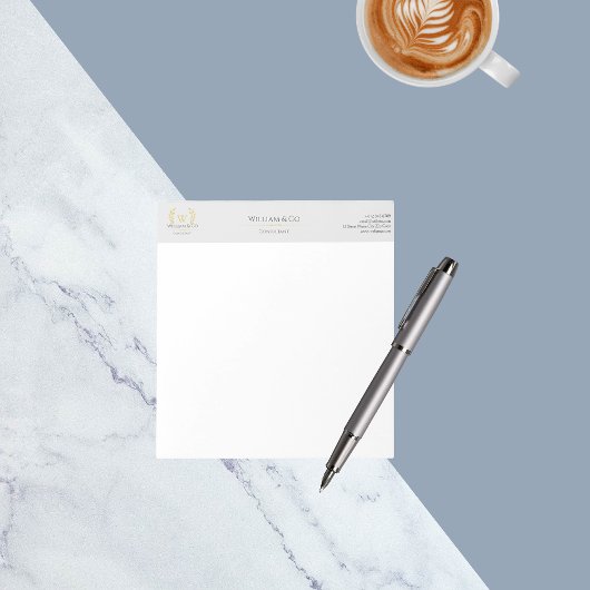 クラシックローレルリースグレイ金ゴールドモノグラム ノートパッド