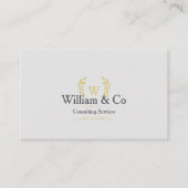 クラシックローレルリースグレイ金ゴールドモノグラム 名刺 (正面)