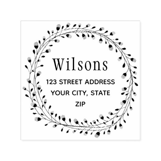 クラシックローレルリースファミリ名 セルフインキングスタンプ (デザイン)