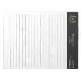 クラシックローレルリースブラック金ゴールドモノグラム ノートパッド (正面)