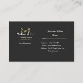 クラシックローレルリースブラック金ゴールドモノグラム 名刺 (裏面)