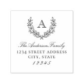 クラシックローレルリースモノグラム差出人住所 セルフインキングスタンプ (デザイン)