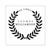 クラシックローレルリース名前をカスタムするエクリリスブック ラバースタンプ (インプリント)