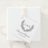 クラシックローレル結婚イニシャルモノグラム フェイバータグ (インサイチュ)