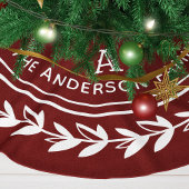 クラシックローレ赤と白ルファミリーイニシャル ブラッシュドポリエステルツリースカート