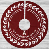 クラシックローレ赤と白ルファミリーイニシャル ブラッシュドポリエステルツリースカート