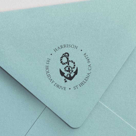 クラシックロ航海のープ&いかり差出人住所 セルフインキングスタンプ