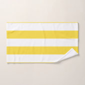 クラシックワイドストライプレモン黄,白 バスタオルセット (ハンドタオル)