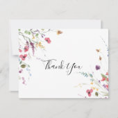 クラシックワイルドカラフルフローラフラ結婚ット サンキューカード (正面)