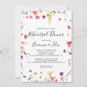 クラシックワイルドカラフルフローラリハーサルディナー 招待状 (正面)