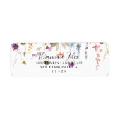 クラシックワイルドカラフルフローラ差出人住所 ラベル (正面)