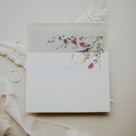 クラシックワイルドカラフルフローラ結婚式招待状 封筒