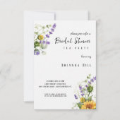 クラシックワイルドカラフルブライダルシャワーティーパーティー 招待状 (正面)