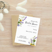 クラシックワイルドカラフルブライダルシャワーティーパーティー 招待状