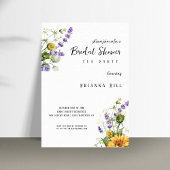 クラシックワイルドカラフルブライダルシャワーティーパーティー 招待状