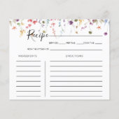 クラシックワイルドカラフルブライダルシャワーレシピカード (正面)