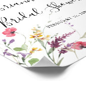 クラシックワイルドカラフルブライダルシャワー歓迎 ポスター (角)