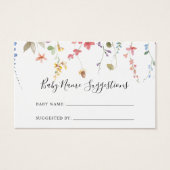 クラシックワイルドカラフルベビー名候補カード (正面)